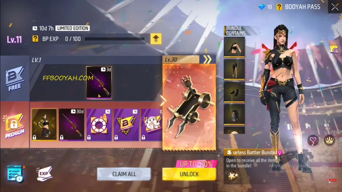 Update Booyah Pass Free Fire Juni 2025: Tema Gladiator dan Emote Spear Spin