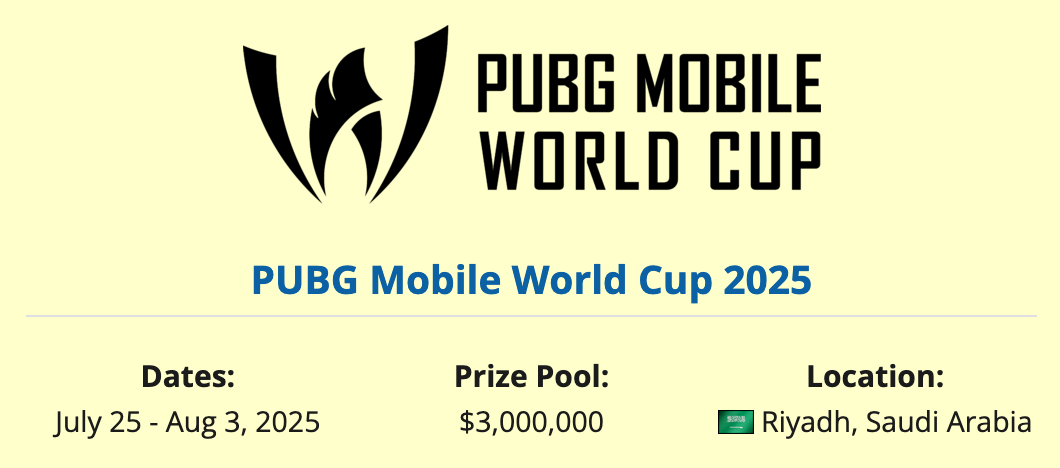 PUBG Mobile World Cup 2025 Digelar di Riyadh, Hadiah Fantastis $3 Juta Menanti